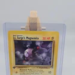 Lt. Surge’s Magnemite Gym Heroes Pokemon Card 50/132 1st edition not PSA RAW - Image 2