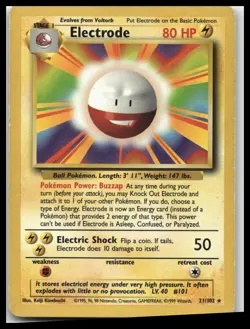 Electrode #021/102 Base Set Moderately played Pokemon tcg - Image 1