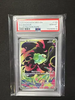 Bulbasaur 133/132 Me01: Mega Evolution Holo Illustration Rare PSA 10 Pokemon - Image 1