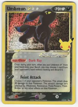Pokemon TCG Umbreon Gold Star 17/17 Celebrations Classic Collection NM Condition - Image 1