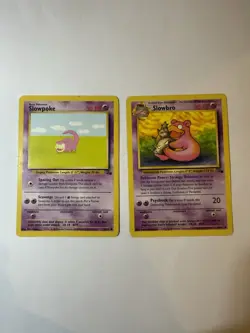 Base Edition Slowpoke & Slowbro Fossil Common Vintage Pokemon TCG - Image 1