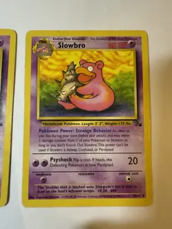 Base Edition Slowpoke & Slowbro Fossil Common Vintage Pokemon TCG - Image 4