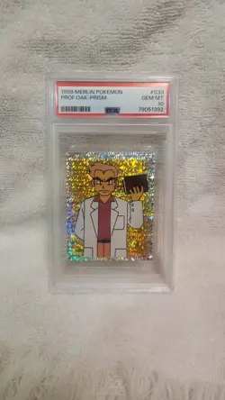 1999 MERLIN POKEMON #S33 PROF.OAK-PRISM PSA 10 - Image 1