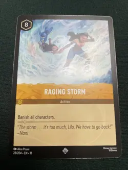 Disney Lorcana Winterspell 28/204 Raging Storm - Lilo & Stitch - Non-Foil - Image 1