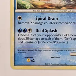 Vaporeon 41/90 Uncommon HS Undaunted MP Pokemon - Image 4