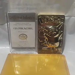 Pokemon TCG Pikachu Special Edition 23 Karat Gold-Plated Card 25 w/ Certificate - Image 1