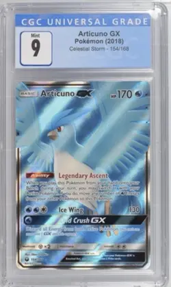 2018 Celestial Storm Articuno GX Full Art 154/168 Pokemon Card CGC 9 MINT - Image 1