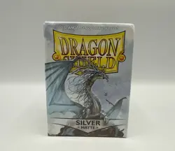 Dragon Shield Sleeves - 100 Matte Silver Sleeves for Standard Size Cards - NEW - Image 1