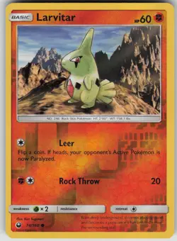Pokemon TCG Larvitar Common Reverse Holo SM - Celestial Storm 74/168 - Image 1