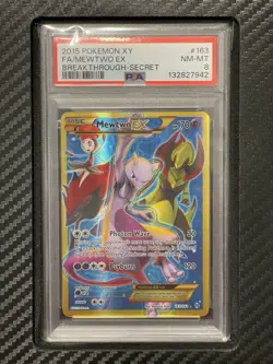 2015 PSA 8 FA Mewtwo EX #163 Full Art Secret Rare Pokemon TCG XY Breakthrough - Image 1
