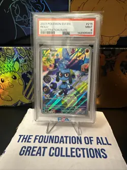 2023 Pokemon SVI EN 215 Riolu Illustration Rare PSA MINT 9 - Image 1