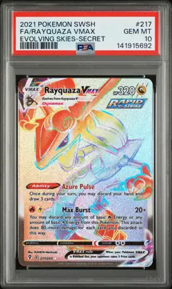2021 POKEMON SWORD & SHIELD EVOLVING SKIES SECRET FULL ART/RAYQUAZA VMAX PSA 10 - Image 1