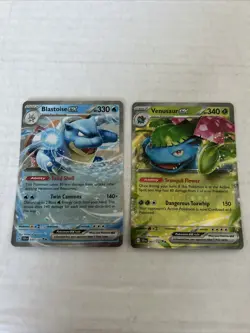 Venusaur ex & Blastoise EX #1 & #30 Pokemon Stellar Crown Holo Rare NM 2024 - Image 1