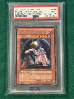 2003 Yugioh Labyrinth Of Nightmare 1st Edition Marie The Fallen One #46 PSA 9 - Image 1