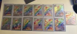 Pokemon Card Rainbow LOT (13 cards) Full Art, Rainbow RARE - Near Mint Condition - Image 1
