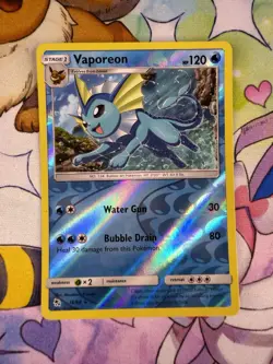 Vaporeon Reverse Holo 18/68 Hidden Fates Pokemon Card NM - Image 1