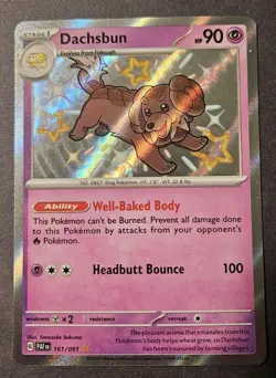 Pokemon Dachsbun Shiny TCG Scarlet & Violet Paldean Fates Holo Card 161/091 NM - Image 1