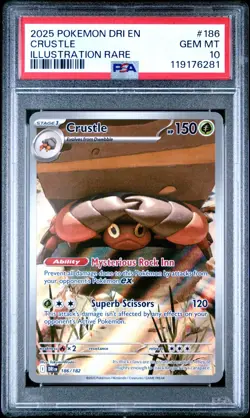2025 Pokemon SV Destined Rivals Crustle Illustration Rare #186/182 PSA 10 - Image 1