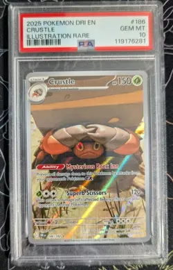 2025 Pokemon SV Destined Rivals Crustle Illustration Rare #186/182 PSA 10 - Image 3