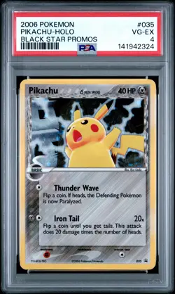 2006 POKEMON BLACK STAR PROMOS #035 PIKACHU-HOLO PSA 4 - Image 1