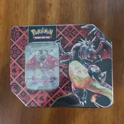 Pokemon TCG Paldean Fates Tin Charizard Tin - Sealed - Image 1