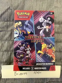 Pokemon TCG Scarlet & Violet Destined Rivals Booster Bundle 6 PKS, Factory Seald - Image 1