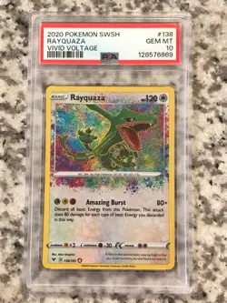 2020 Pokemon Vivid Voltage Rayquaza Amazing Rare 138 PSA 10 Gem Mint - Image 1
