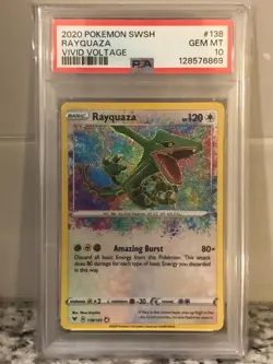 2020 Pokemon Vivid Voltage Rayquaza Amazing Rare 138 PSA 10 Gem Mint - Image 3