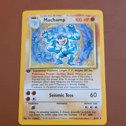 Pokemon Machamp 8/102 Base Set 1st Edition Holo Rare 100 HP English - Image 1