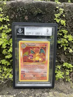 1999 Pokemon Charizard Shadowless Holo #4 BGS 9+ Mint Base Set Rare STRONG GRADE - Image 1