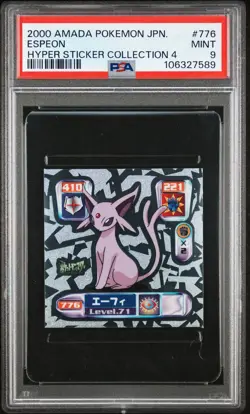 2000 AMADA POKEMON JPN HYPER STICKER COLL 4 #776 ESPEON PSA 9 - Image 1