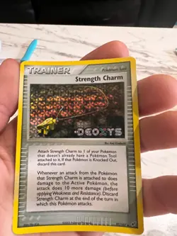 Pokemon Strength Charm 92/107 EX DEOXYS Stamped Holo Rare - Image 2
