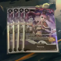 4x One Piece Perona OP06 093 Playset SR Black Foil Wings of the Captain Bandai - Image 1