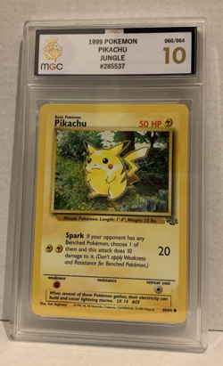 Pikachu MGC Grade 10 1999 Pokemon Card Jungle Set 60/64 Gem Mint - Image 1