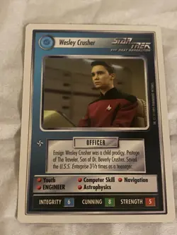 Star Trek CCG 1E WB95 WESLEY CRUSHER Rare Card NEVER PLAYED - Image 1