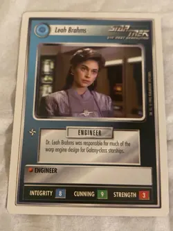 Star Trek CCG 1E WB95 LEAH BRAHMS Rare Card NEVER PLAYED - Image 1