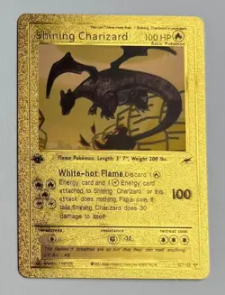 Shining Charizard 107/105 Gold Card Pokemon Card 1st Edition Neo Destiny TCG VGC - Image 1