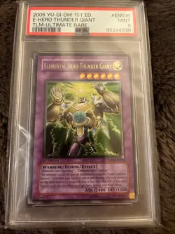YUGIOH 1ST TLM-EN036 ELEMENTAL HERO THUNDER GIANT ULTIMATE PSA 9 MINT #27788128 - Image 1