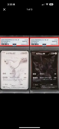 PSA 10 Zekrom Reshiram BWR JPN Black Bolt White Flare Pokemon Card Sequential - Image 1