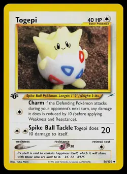 Pokemon Card - Togepi Neo Destiny 56/105 Uncommon 1st Edition - Image 1