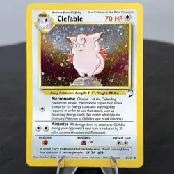 Clefable Holo Rare 5/130 Base Set 2 Pokemon Card WOTC Vintage 2000 NM - Image 1