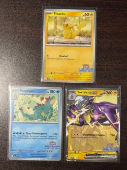 Pokemon day 2024 Illustration Contest 3 card set Feraligatr, Pikachu, Toxtricity - Image 1