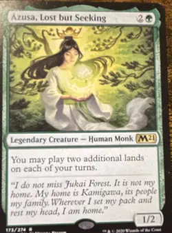 Magic: The Gathering Azusa, Lost but Seeking Core Set 2021 Rare Green 173/274 R… - Image 1