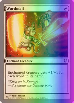MTG Magic the Gathering Wordmail (22/169) Unhinged LP FOIL - Image 1