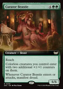 MTG Curator Beastie (58/402) Duskmourn House of Horror Commander NM - Image 1