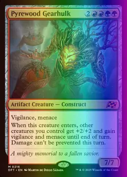 MTG Magic the Gathering Pyrewood Gearhulk (216/579) Aetherdrift LP FOIL - Image 1