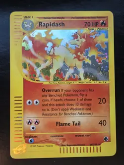 Pokemon Base Set Expedition #.26/165 Holo RAPIDASH never played - Image 1