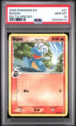 Pokemon Bagon 57/113 Common EX Delta Species PSA 10 GEM MINT - Image 1