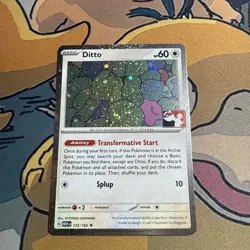 Pokemon Prize Pack Series 6 Ditto Stamped Foil Rare #132 Pokemon 151 MEW - Image 1