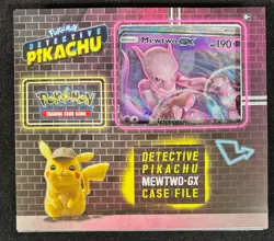 POKEMON Detective Pikachu MEWTWO GX Case File Box NICE! - Image 1